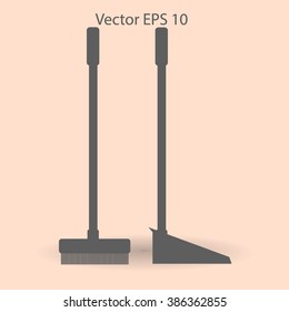 broom and dustpan vector illustration