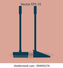 broom and dustpan vector illustration