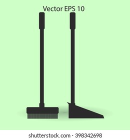 broom and dustpan vector illustration