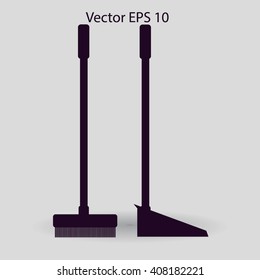 broom and dustpan vector illustration