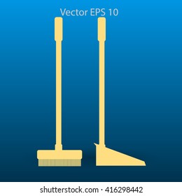 broom and dustpan vector illustration