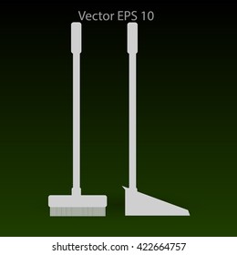 broom and dustpan vector illustration