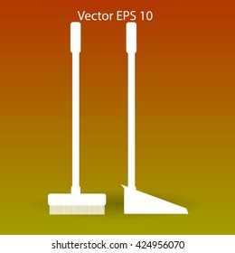 broom and dustpan vector illustration