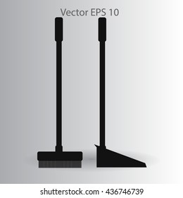 broom and dustpan vector illustration