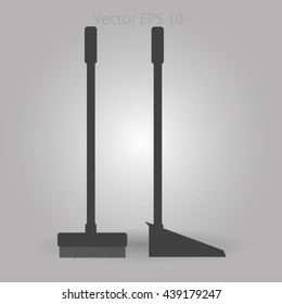 broom and dustpan vector illustration