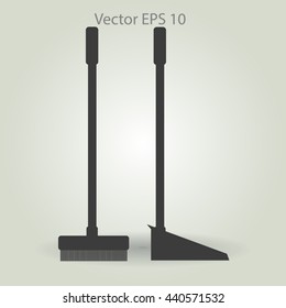 broom and dustpan vector illustration
