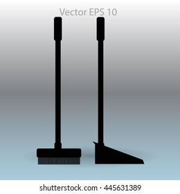 broom and dustpan vector illustration