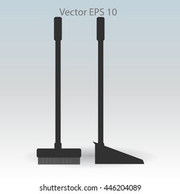 broom and dustpan vector illustration