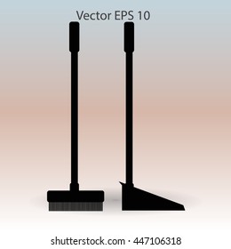 broom and dustpan vector illustration