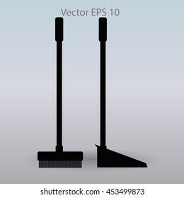 broom and dustpan vector illustration