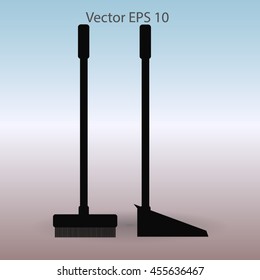 broom and dustpan vector illustration