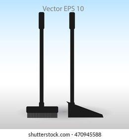 broom and dustpan vector illustration