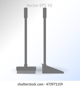 broom and dustpan vector illustration