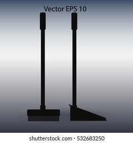broom and dustpan vector illustration