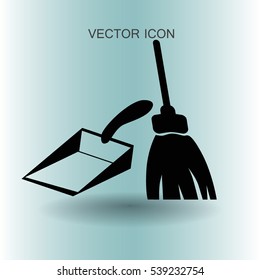 Broom And Dustpan Vector Illustration