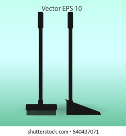 broom and dustpan vector illustration