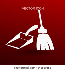 broom and dustpan vector illustration