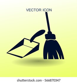 broom and dustpan vector illustration