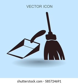 broom and dustpan vector illustration