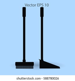 broom and dustpan vector illustration