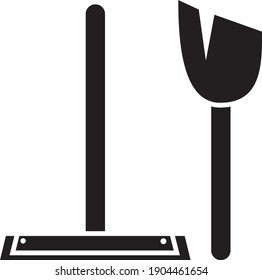broom and dustpan Vector illustration isolated on a white background.