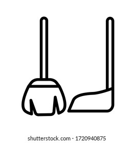 broom end dustpan 
icon design, flat style trendy collection