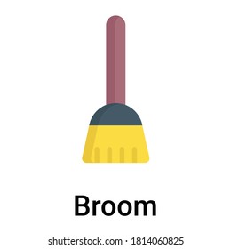 broom flat icon, labor day flat vector design