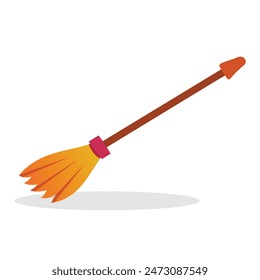 
Escoba Ilustración vectorial plana sobre fondo blanco