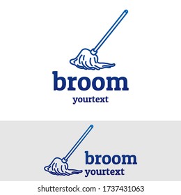 broom hand drawn logo design. gradient color