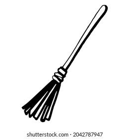 Broom. Hand drawn vector image