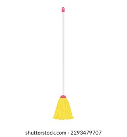Broom for housecleaning on white background