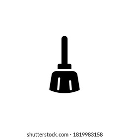 Broom Icon auf schwarz-weißem Hintergrund, gefüllt
