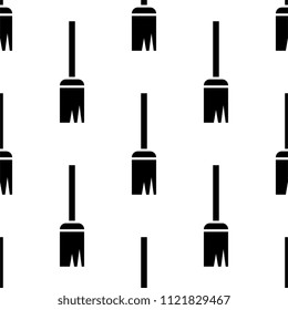 Broom Icon, Cleaning Broom Seamless Pattern Vector Art Illustration