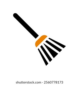 Broom icon for cleaning, sweeping, and housekeeping. Concept of cleanliness and hygiene.