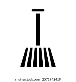 Broom icon for cleaning, sweeping, and housekeeping. Concept of cleanliness and hygiene.