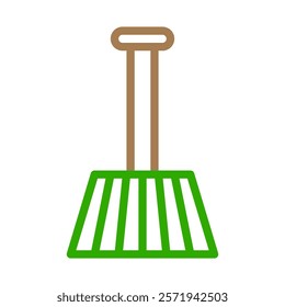 Broom icon for cleaning, sweeping, and housekeeping. Concept of cleanliness and hygiene.