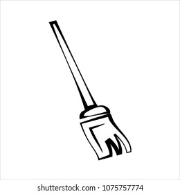 Broom Icon, Cleaning Broom Vector Art Illustration