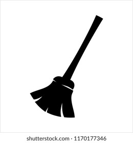 Broom Icon, Cleaning Broom Vector Art Illustration