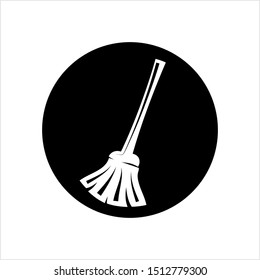 Broom Icon, Cleaning Broom Vector Art Illustration