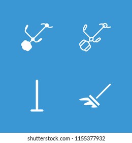 Broom icon. collection of 4 broom filled and outline icons such as mop. editable broom icons for web and mobile.