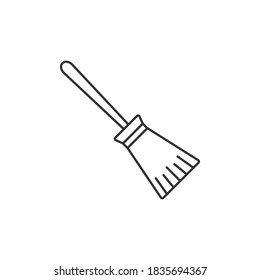 broom icon design. Halloween concept. Linear icon. Vector illustration.