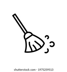 Broom icon design template, outlined style