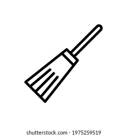 Broom icon design template, outlined style