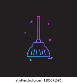 Broom icon design vector