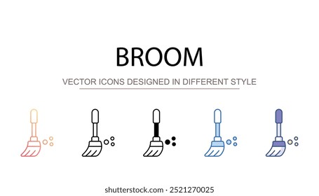 Broom icon design with white background stock illustration