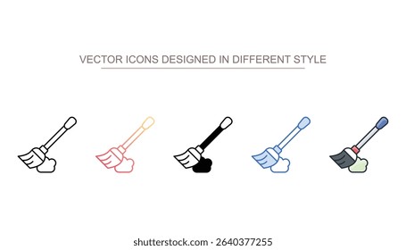 Broom icon design with white background stock illustration