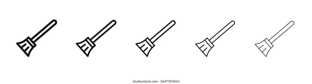 Ícone de vassoura ilustração plana definir logotipo