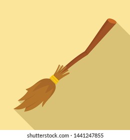 Broom icon. Flat illustration of broom vector icon for web design
