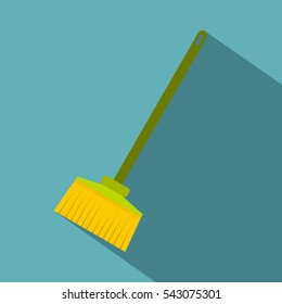 Broom icon. Flat illustration of broom vector icon for web