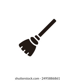 Broom icon. Flat silhouette version.